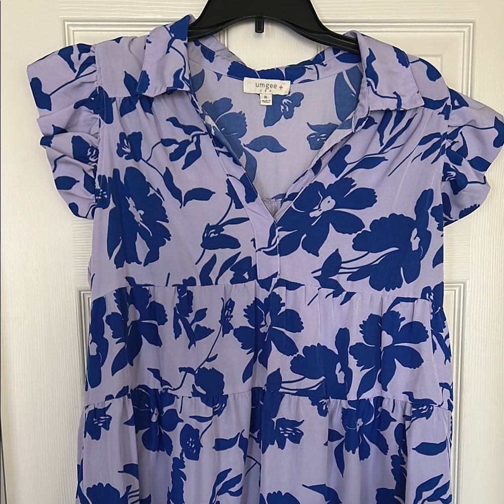 Blue and Lavender Floral Dress